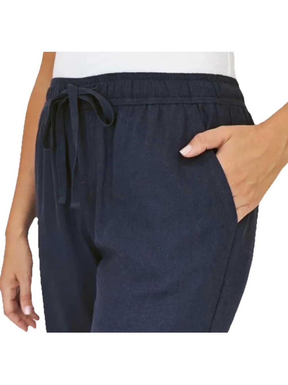 Briggs New York Navy Wide-Leg Drawstring Pants - Picture 5 of 10